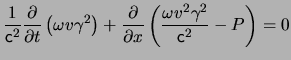 $\displaystyle \frac{ 1 }{ \ensuremath{\mathsf{c}}^2 } \frac{ \partial }{ \parti...
...\omega \ensuremath{v}^2 \gamma^2 }{ \ensuremath{\mathsf{c}}^2 } - P \right) = 0$