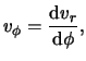 $\displaystyle \ensuremath{v}_\phi = \frac{ \mathrm{d} \ensuremath{v}_r }{ \mathrm{d} \phi },$