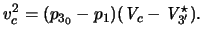 $\displaystyle \ensuremath{v}_c^2 = (p_{3_0} - p_1)(\ensuremath{\mathit{V}}_c-\ensuremath{\mathit{V}}_{3'}^\star).$