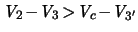 $ \ensuremath{\mathit{V}}_2 \! - \! \ensuremath{\mathit{V}}_3 \! > \! \ensuremath{\mathit{V}}_c \!
- \! \ensuremath{\mathit{V}}_{3'}$